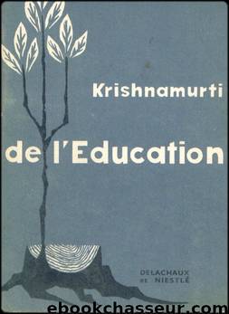 De L'Education by Jiddu Krishnamurti