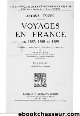 Voyages en France 1787, 1788, 1789 by Histoire