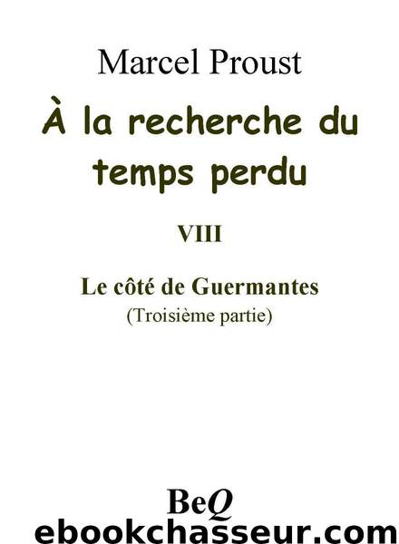 A la recherche du temps perdu VIII by Proust Marcel