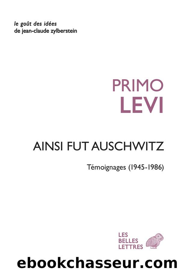 Ainsi fut Auschwitz by Primo Levi