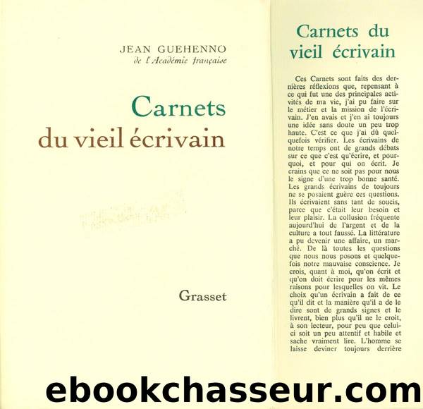 Carnets du vieil Ã©crivain by Jean Guéhenno