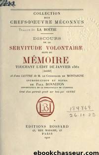 Discours de la servitude volontaire - La Boétie by Histoire
