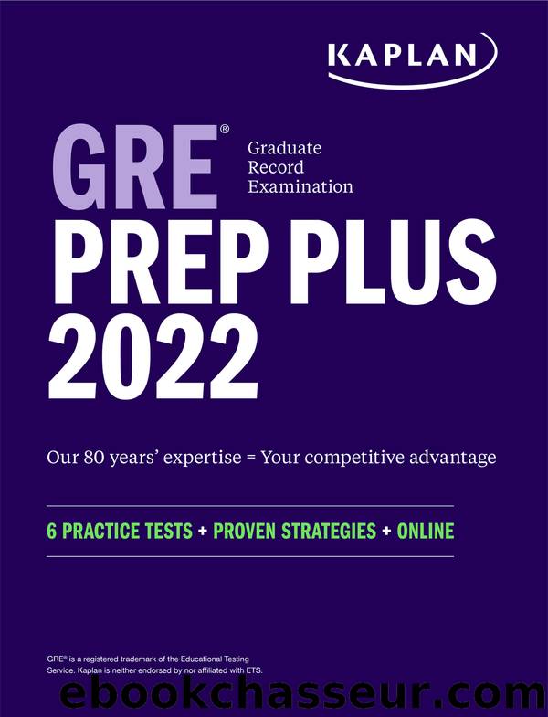 GRE Prep Plus 2022 by Kaplan Test Prep
