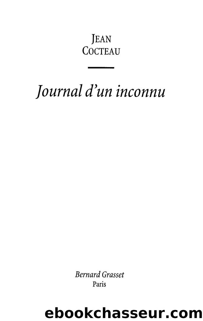 Journal d'un inconnu by Cocteau