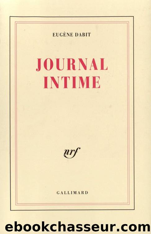 Journal intime by Eugène Dabit