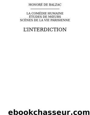 L’interdiction by Honoré de Balzac