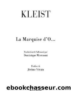 La Marquise d'O by Kleist Heinrich von