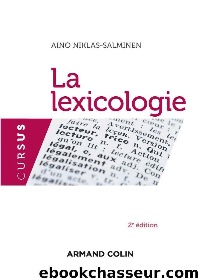La lexicologie - 2e édition by Niklas-Salminen