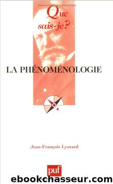 La phÃ©nomÃ©nologie by Jean-François Lyotard