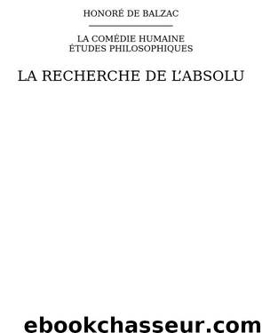 La recherche de l’absolu by Honoré de Balzac