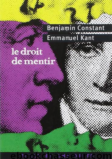 Le Droit de mentir by Benjamin Constant