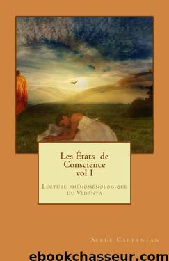 Les Etats de conscience vol I: Phénoménologie et Vedanta (French Edition) by Serge Carfantan