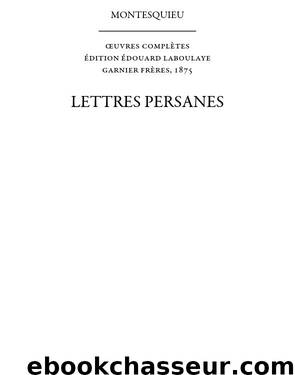 Lettres persanes by Montesquieu
