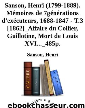 Mémoires de 7générations d'exécuteurs by Sanson Henri