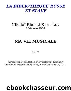 Ma vie musicale by Rimski-Korsakov