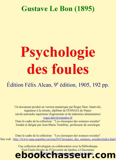 Psychologie des Foules by Gustave Le Bon