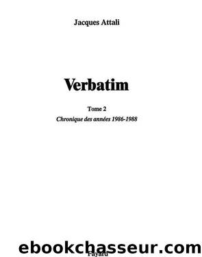 Verbatim II by Jacques Attali